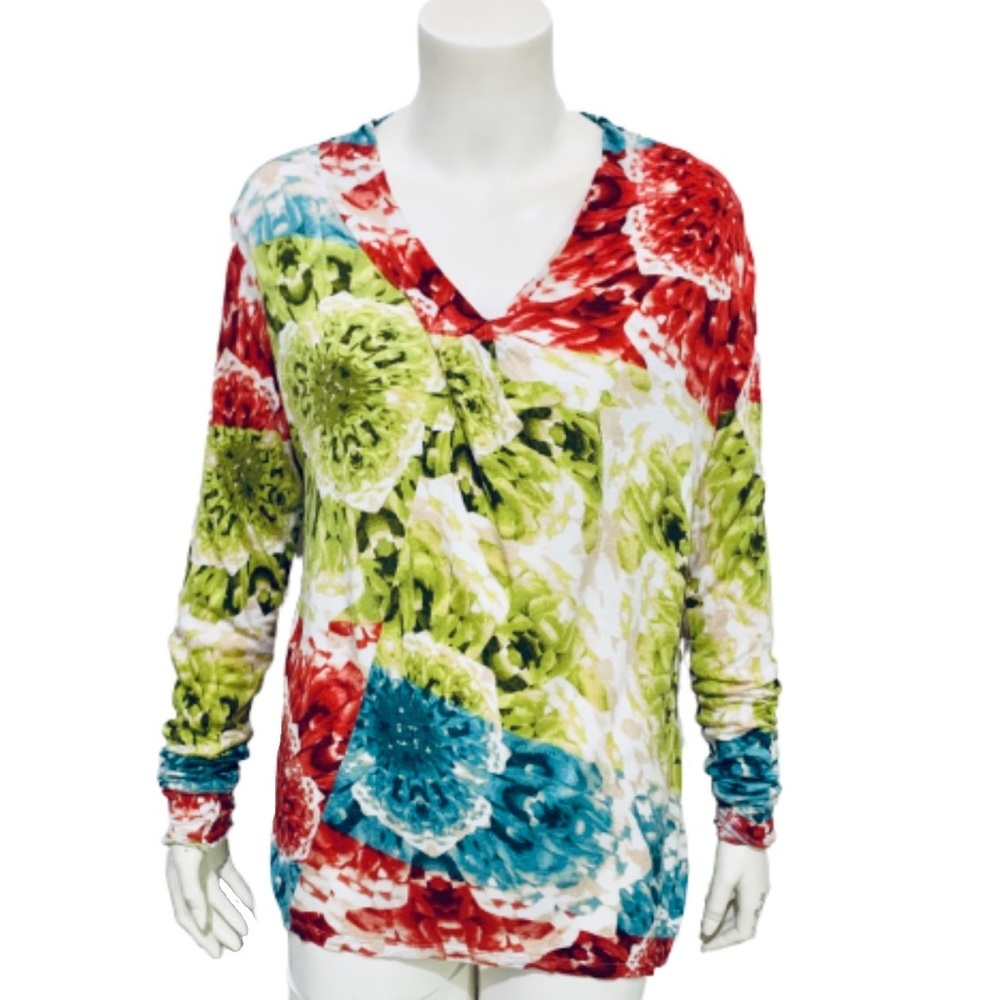 SIMPLY VERA | Vera Wang LongSleeve Floral Blouse L